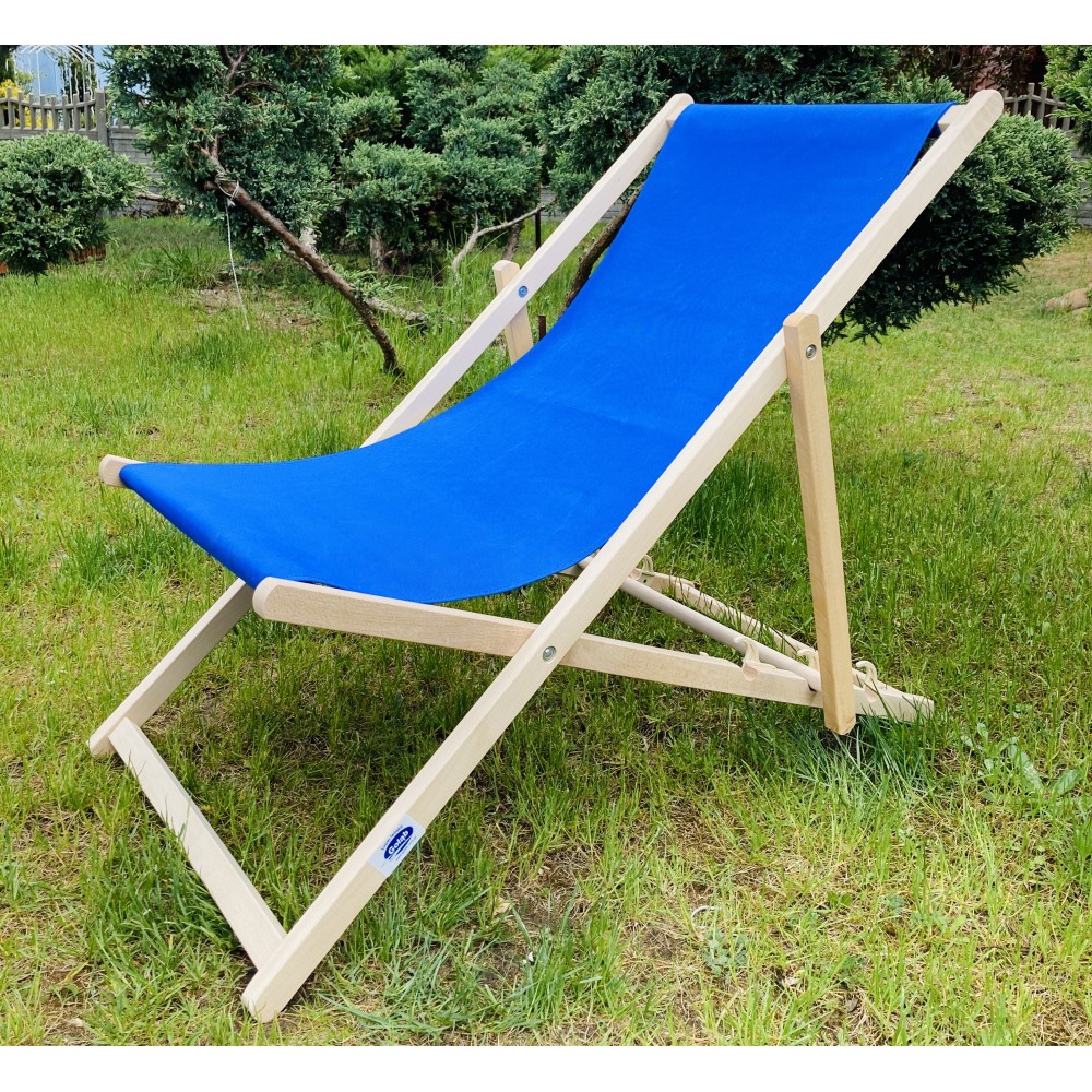 Leżak 3 pozycyjny drewniany, kolor naturalne drewno bukowe, tapicerka chabrowa Leżak 3 pozycyjny drewniany, kolor naturalne drewno bukowe, tapicerka chabrowa